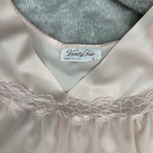 Vintage Vanity Fair Women's Nightgown Ballet Pink Floral Applique Size Large